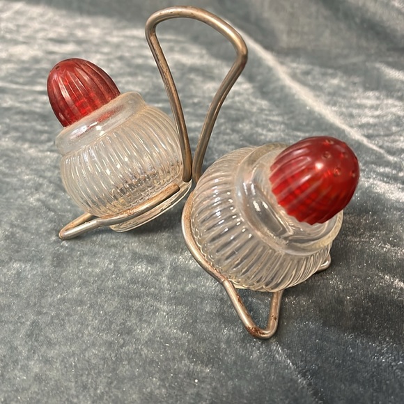 Salt and Pepper Shakers with Stand - Picture 2 of 3